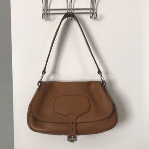 Prada Tan Over the Shoulder Saddle Bag